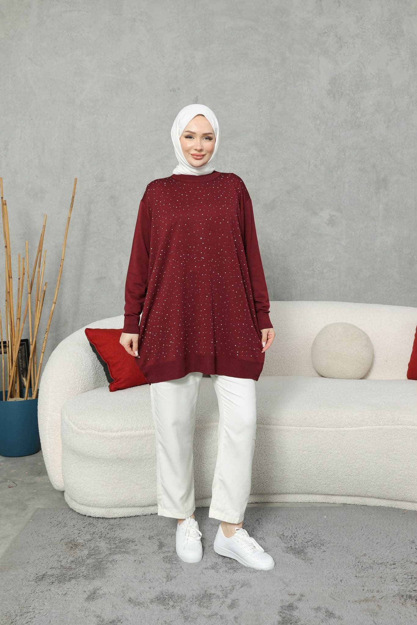 Taşlı Merserize Tunik